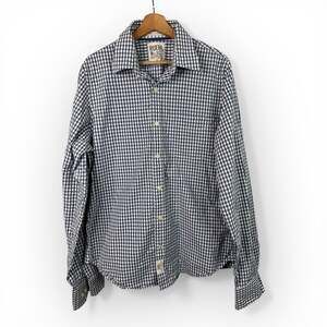 Ruehl No 925 Mens XL Gingham Micro Check Long Sleeve Button Up Shirt Blue White